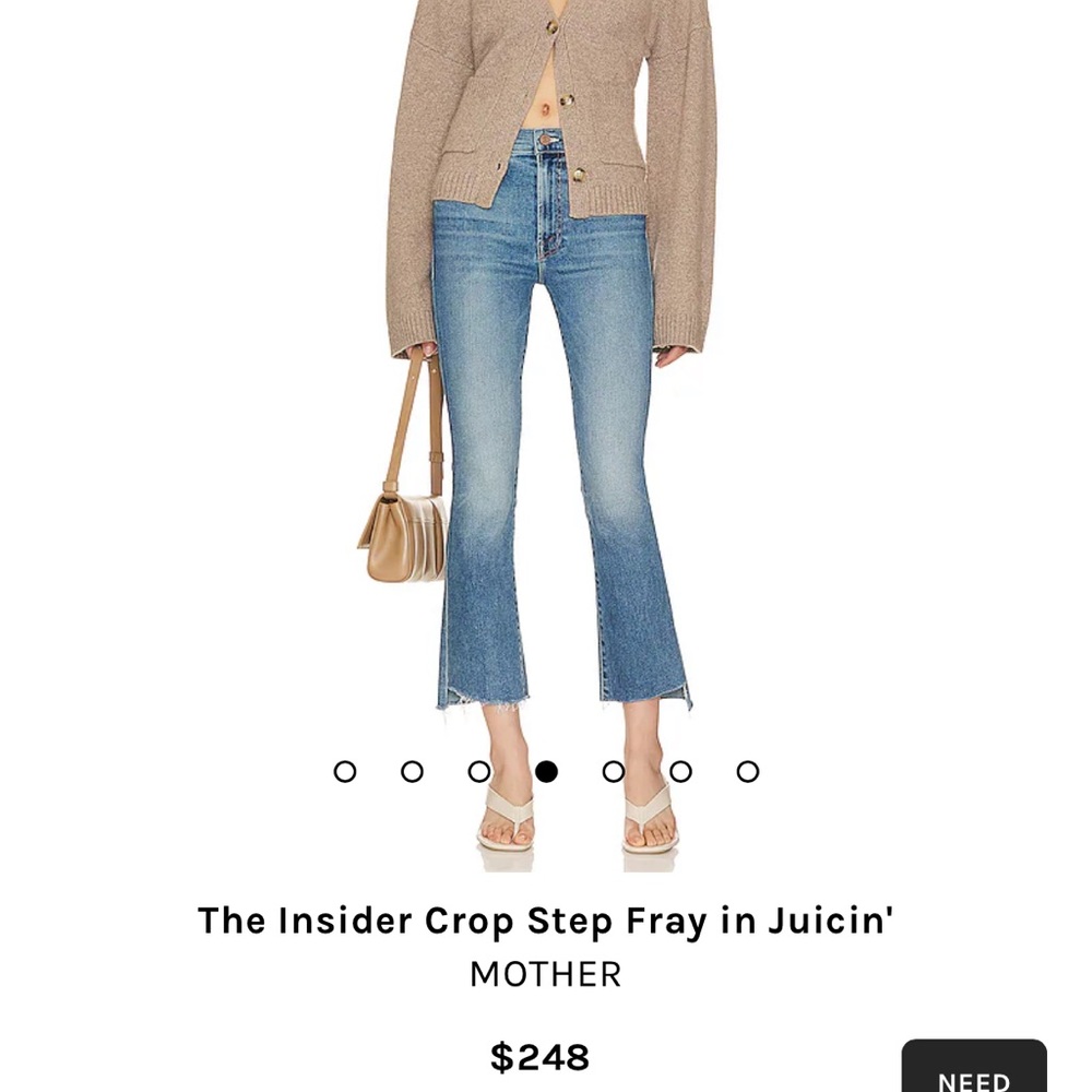 MOTHER Denim Insider Crop Step Fray Jeans Size 26